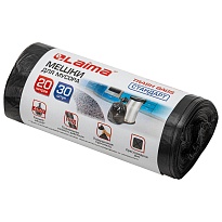 Мешки для мусора 20 л, черные, в рулоне 30 шт., ПНД, 8 мкм, 500х450 мм, LAIMA, 601376 в Петропавловск-Камчатском