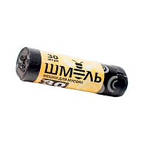 Мешки для мусора 30 л, черные, в рулоне 30 шт., ПНД, 7 мкм, 600х500 мм, ШМЕЛЬ, 4625 в Петропавловск-Камчатском