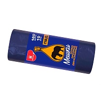Мешки для мусора 160 л, синие, рулон 10 шт., ПВД, 35 мкм, 1100х900 мм, Уфа Пак, МВ1755 (МВ 160-10ср) в Петропавловск-Камчатском