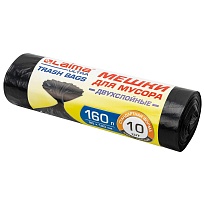 Мешки для мусора 160 л, черные, в рулоне 10 шт., ПВД, 30 мкм, 1200х900 мм, LAIMA ULTRA, 607694 в Петропавловск-Камчатском