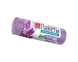 Мешки для мусора 60 л, ароматизированные, Лаванда, сиреневые, в рулоне 20 шт., ПНД, 9 мкм, 650х550 мм, GRIFON Aroma, 101-023 La в Петропавловск-Камчатском