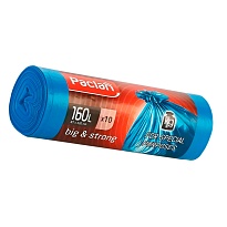 Мешки для мусора 160 л, синие, в рулоне 10 шт., ПВД, 21 мкм, 1200х870 мм, PACLAN Big&Strong, 604075 в Петропавловск-Камчатском