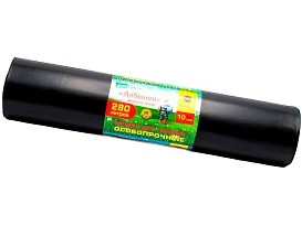 Мешки для мусора 280 л, ароматизированные, черные, в рулоне 10 шт., ПВД 110 мкм, 1400х930 мм, Добрыня, Dob28010black в Петропавловск-Камчатском