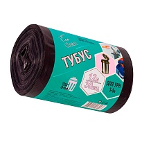 Мешки для мусора 12 л, черные, в рулоне 30 шт., ПНД, 6 мкм, 550х320 мм, Концепция Быта Tubus, 604936 в Петропавловск-Камчатском