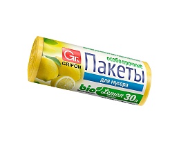 Мешки для мусора 30 л, ароматизированные, Лимон, желтые, в рулоне 20 шт., ПНД, 9 мкм, 560х530 мм, GRIFON Aroma, 101-020 Li в Петропавловск-Камчатском Мешки для мусора 30 л, ароматизированные, Лимон, желтые, в рулоне 20 шт., ПНД, 9 мкм, 560х530 мм, GRIFON Aroma, 101-020 Li в Петропавловск-Камчатском
