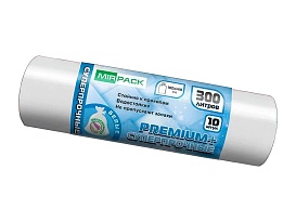 Мешки для мусора 300 л, белые, в рулоне 10 шт., ПВД 70 мкм, 1400х1000 мм, PREMIUM+, 300101602 в Петропавловск-Камчатском
