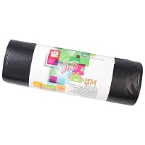Мешки для мусора 220 л, черные, в рулоне 10 шт., ПВД, 29 мкм, 1100х830 мм, Концепция Быта ЭкоДом, 604924 в Петропавловск-Камчатском