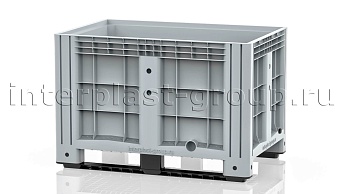 Контейнер iBox сплошной на полозьях с пробкой 1 дюйм серый в Петропавловск-Камчатском