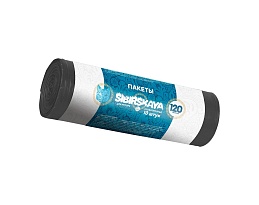 Мешки для мусора 120 л, черные, в рулоне 10 шт., ПНД, 14 мкм, 1100х700 мм, SIBIRSKAYA, 101-008 S в Петропавловск-Камчатском
