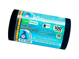 Мешки для мусора 100 л, черные, в рулоне 10 шт., ПВД, 70 мкм, 1000х600 мм, PREMIUM+, 1001076 в Петропавловск-Камчатском