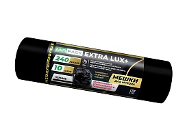 Мешки для мусора 240 л, черные, в рулоне 10 шт., ПВД 60 мкм, 1300х930 мм, EXTRA LUX+, 24010115 в Петропавловск-Камчатском