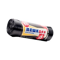 Мешки для мусора 60 л, черные, в рулоне 20 шт., ПНД, 9 мкм, 700х600 мм, МЕШКОFF, 4045 в Петропавловск-Камчатском