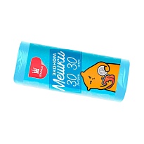 Мешки для мусора 30 л, синие, в рулоне 30 шт., ПНД, 5 мкм, 560х480 мм, Эконом, МЭ3841 (ПМ-30-30) в Петропавловск-Камчатском